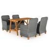 Día Y Noche - Día Y Noche 5-Piece Garden Dining Set Light Gray