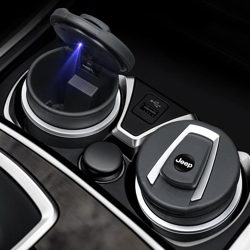 Подстаканники Портативный светодиодный фонарь Автомобильная пепельница Съемная чашка для пепла сигарет Для Jeep Grand Cherokee Wrangler JK Gladiator Compass Re