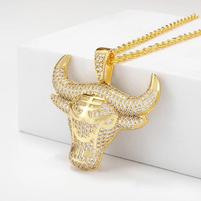 Retro Ethnic Chinese Zodiac Dragon Pendant Gold Color Necklace Men and Women Punk Style Jewelry Gift