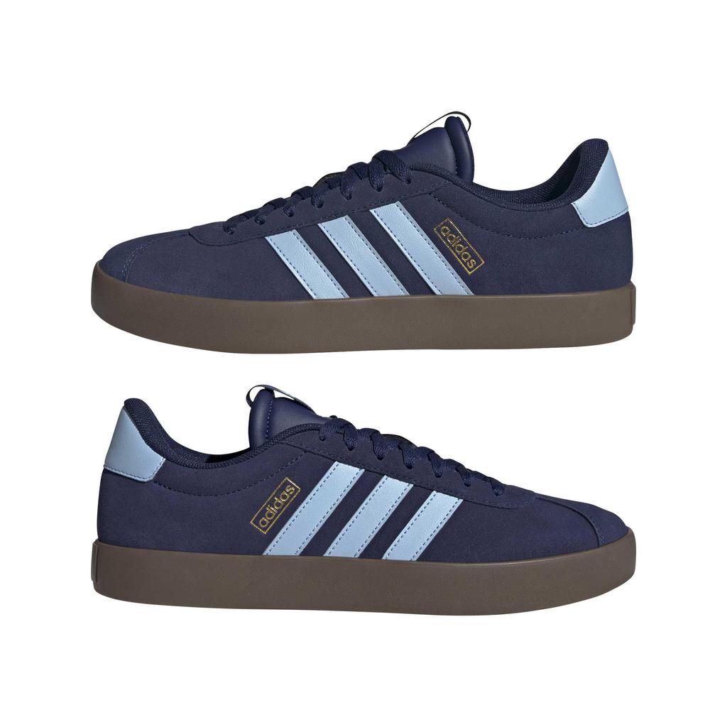 Кроссовки Adidas VL Court Унисекс Темно-металлик Размер 3,0, Взрослые, NLF93, Синий/Небесно-голубой/Золотой (JP7537), 25.5cm