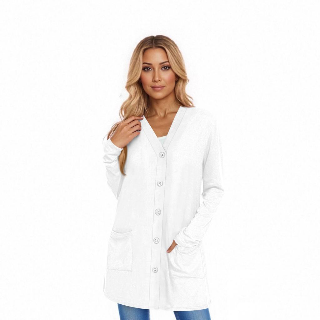 Women's Long Sleeve Cardigan Casual Jacket With Pockets Top