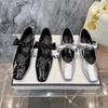Silver Low Heel Square Toe Shoes for Women - 2025 French Style Versatile Shallow Mouth Design