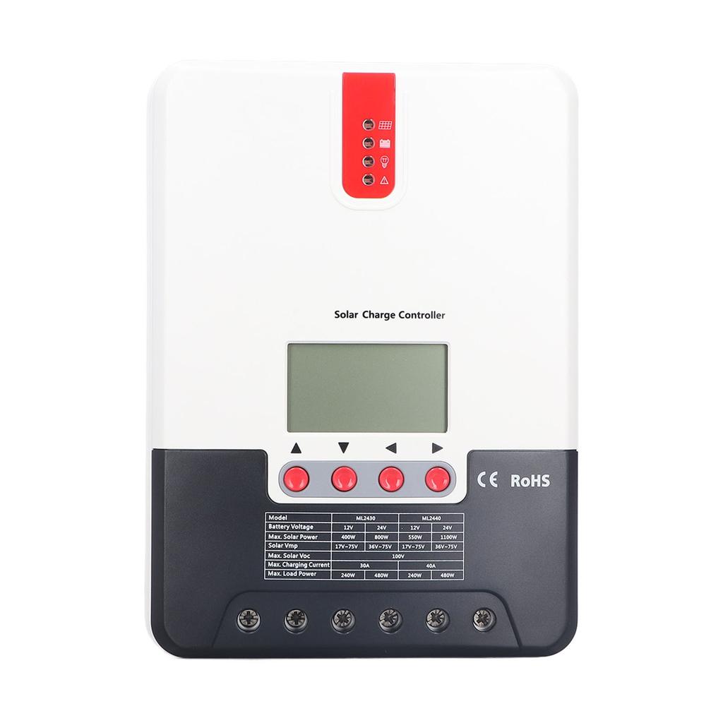 30A 12В/24В MPPT Контроллер заряда солнечной батареи Регулятор Множественные алгоритмы слежения Регулируемый параметр
