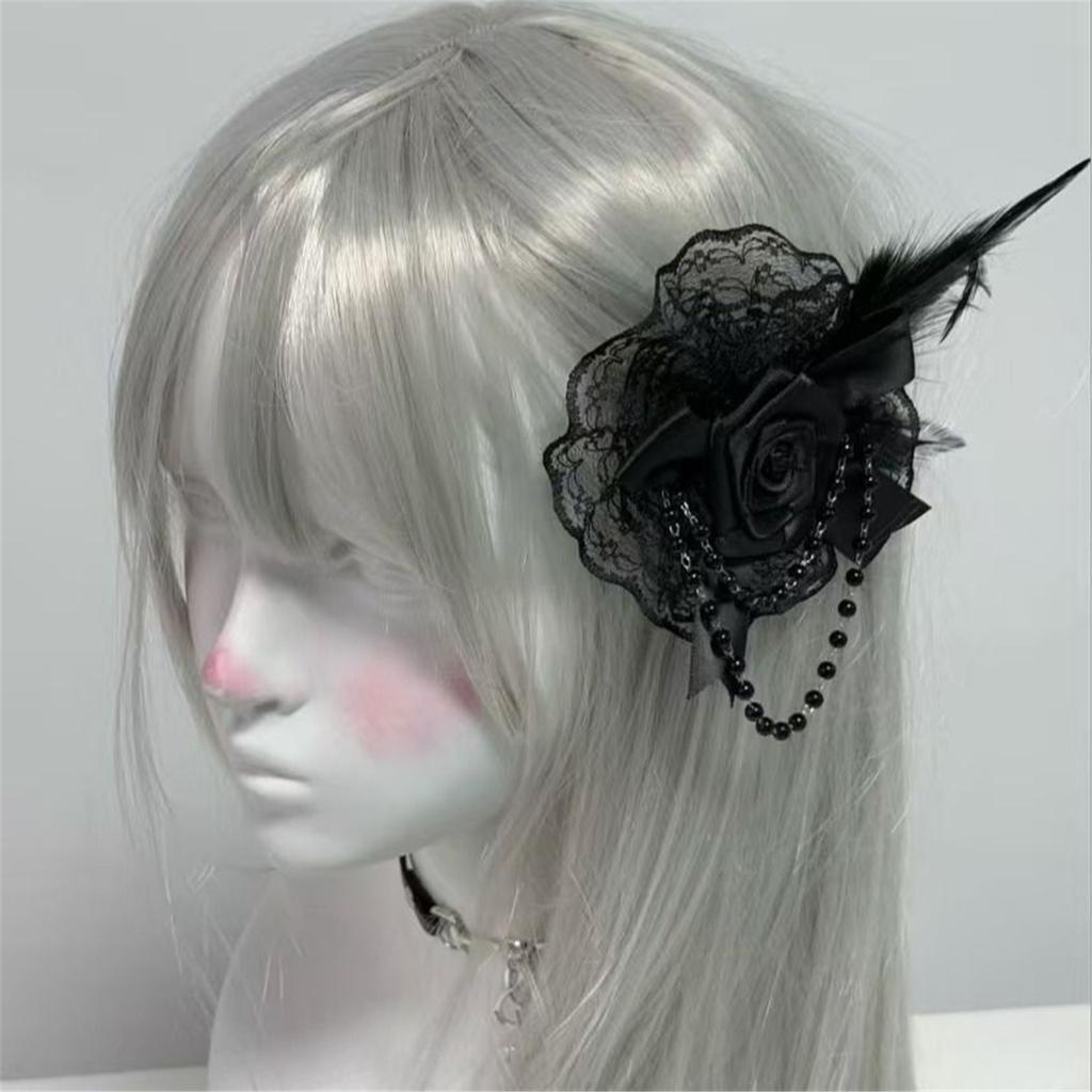 Elegant Flapper Fascinator Beaded Lace Rosette Headpiece for Special Event Wedding Engagement Headwear Hair Styling