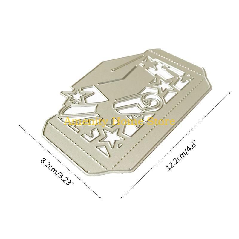 F26C Delicate Graduation Hat Metal Cutting Dies Craft Die Cuts Embossing Script Dies for DIY Scrapbooking Diary Embellishment