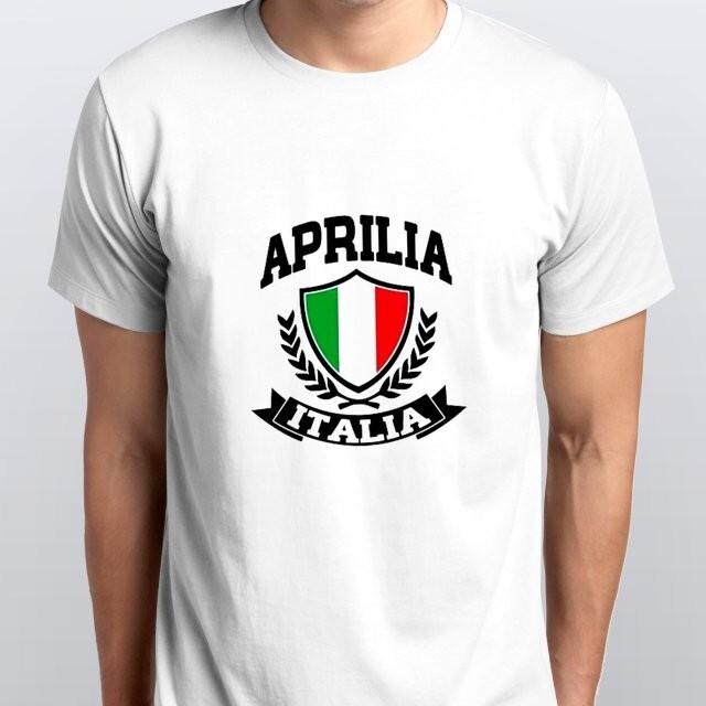 Футболка с принтом Aprilia Racing Style Итальянский мотоцикл Женская мужская белая