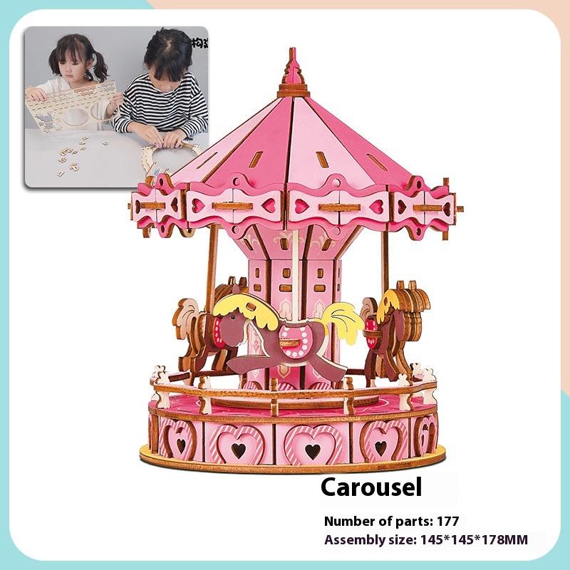 Деревянный 3D-пазл, сборка, модель здания, подросток, сделай сам, стиль, коттедж, развивающие игрушки, маленькие строительные игрушки для дома