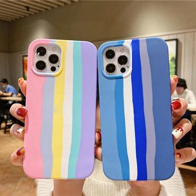 Чехол Rainbow Liquid Silicone для iPhone 15 14 13 11 Pro Max для iPhone 12 X XR XS 8 7 Plus, защитный чехол с полным набором функций