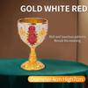 Classical Elegant Wine Glass, Enamel Rose Goblet for Wedding, Party & Home Bar,Vintage Rose Pattern Wine Cup, Gold/Silver Plated Pumpkin Cup