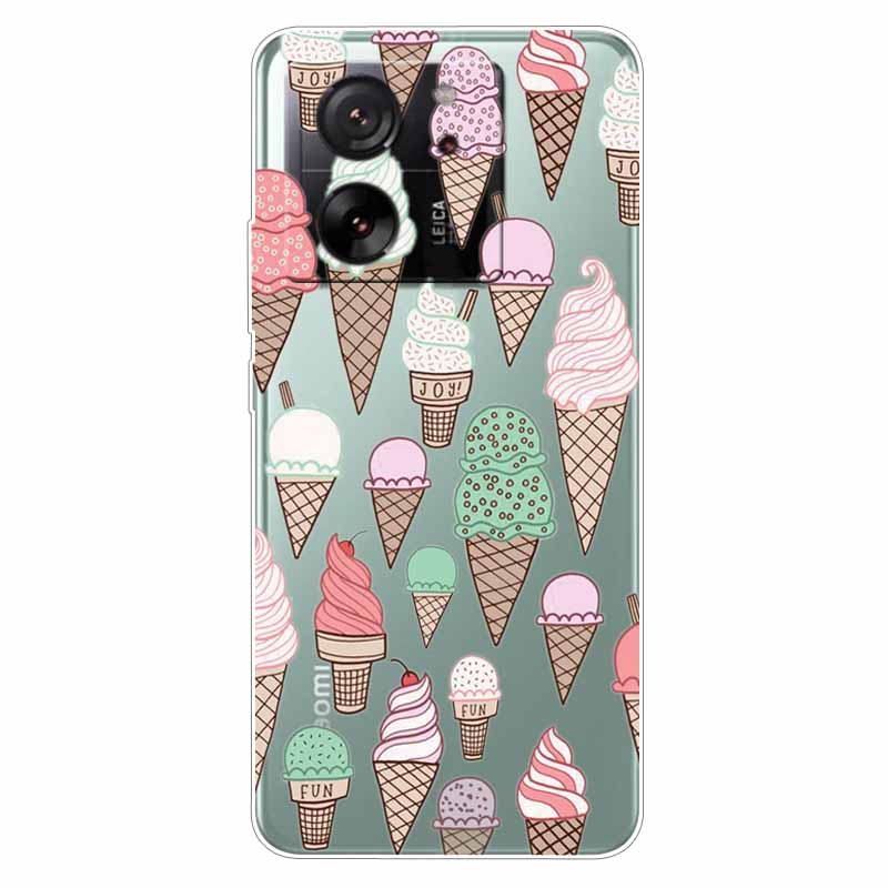 Soft Clear Cover For Xiaomi 13T Case TPU Lovely Cat Silicone Covers For Xiaomi Mi 13T Cases Transparent for Xiaomi13T Bumpers
