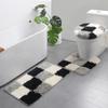 Thickened Geometric Bathroom Carpet Three-piece Bathroom Floor Mat Non-slip Mat Rectangular Foot Mat Entry Door Absorbent Mat