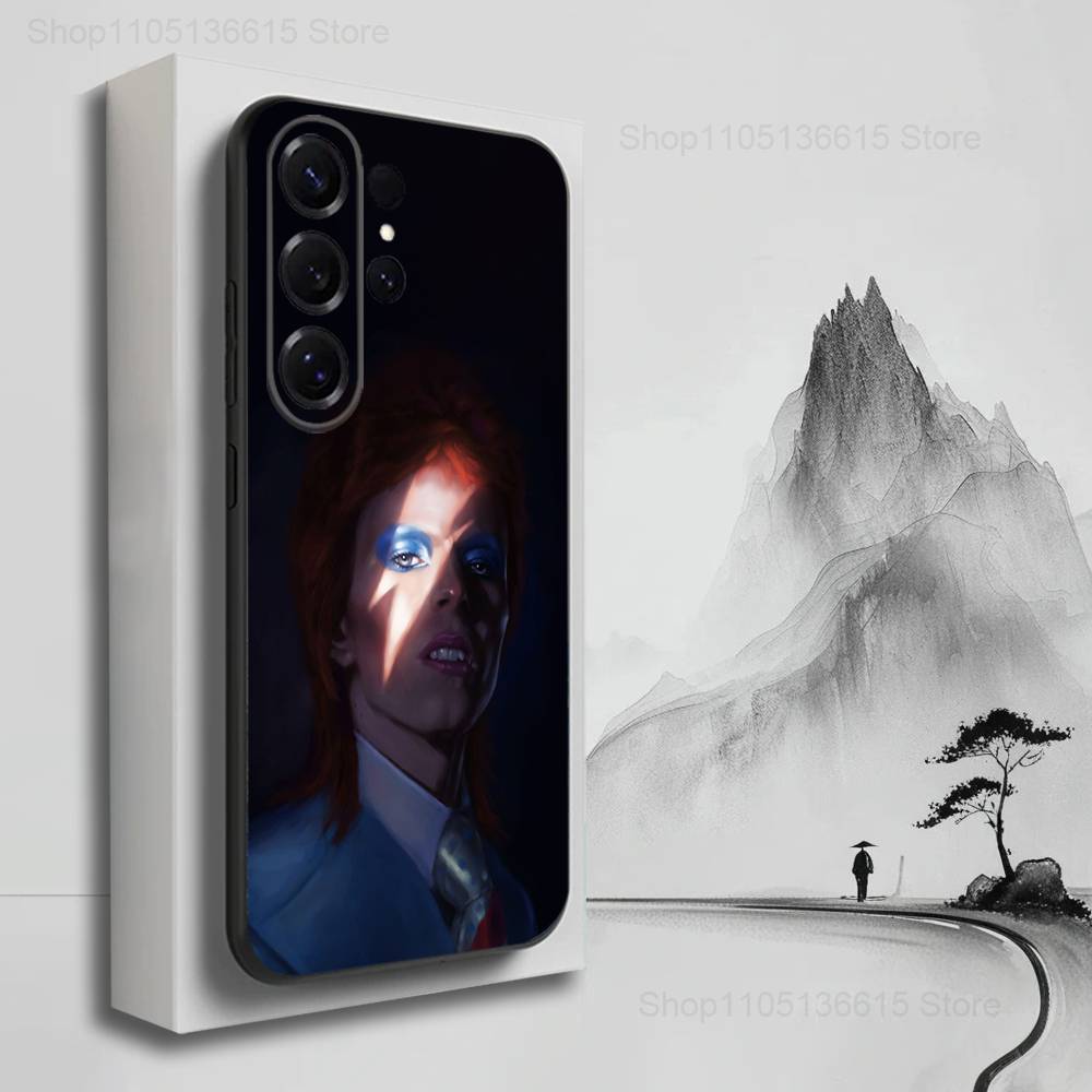 Singer D-David B-BOWIE Phone Case For Samsung S25,S24,S23,S22,S21,S20,S10,S9,Ultra,Plus,Lite,FE,Soft Silicone Black Cover