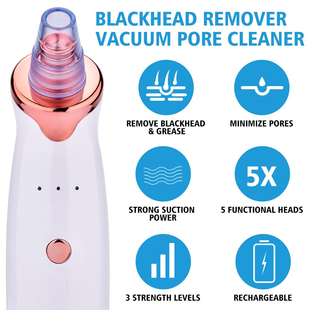 Electric Vacuum Blackhead Removal Facial Cleansing Black Spots Suction Acne Pimple Remover Beauty Instrument Skincare Tools