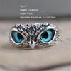 Demon Retro Animal Style Jewelry Open Adjustable Owl Eye Vintage Ring Statement Ring