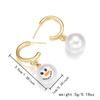 Fashion Christmas Snowman Snowflake Hoop Earrings For Women Pearl Crystal Piecring Cute Xmas Ear Jewelry New Year Gift