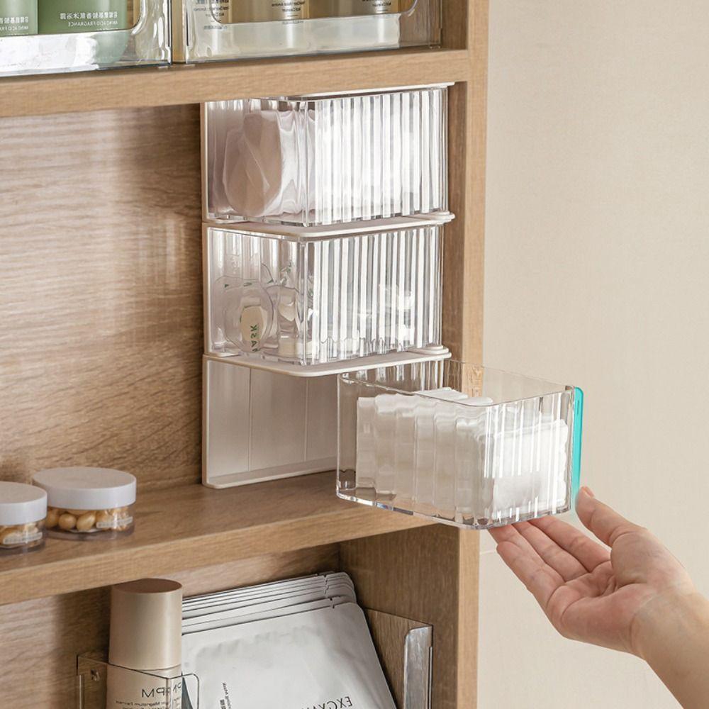 Прозрачный ящик для хранения, подвесной органайзер под стол, модные коробки для хранения мелочей