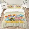 3Pcs Spongebob Friends Adventure Bedding Set Soft Fabric Duvet Cover Pillowcases Home Christmas Xmas Halloween Gift 1 Duvet Cover 2 Pillowcase El19
