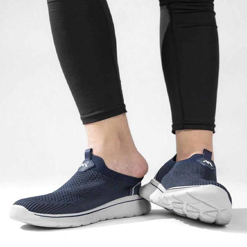 Мужские кроссовки Slip On, повседневные спортивные кроссовки, темно-синие дышащие кроссовки с сеткой Air Mesh, женские кроссовки для ходьбы