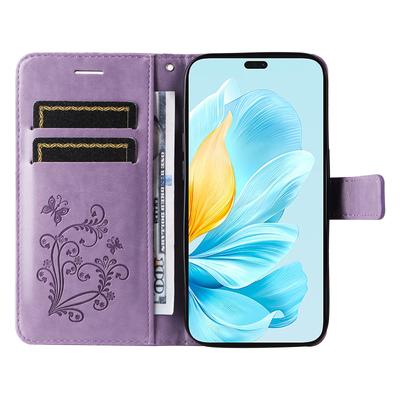 Чехол-книжка для Honor 200 Lite, кожаный чехол для телефона с принтом «Цветочная бабочка», подставка