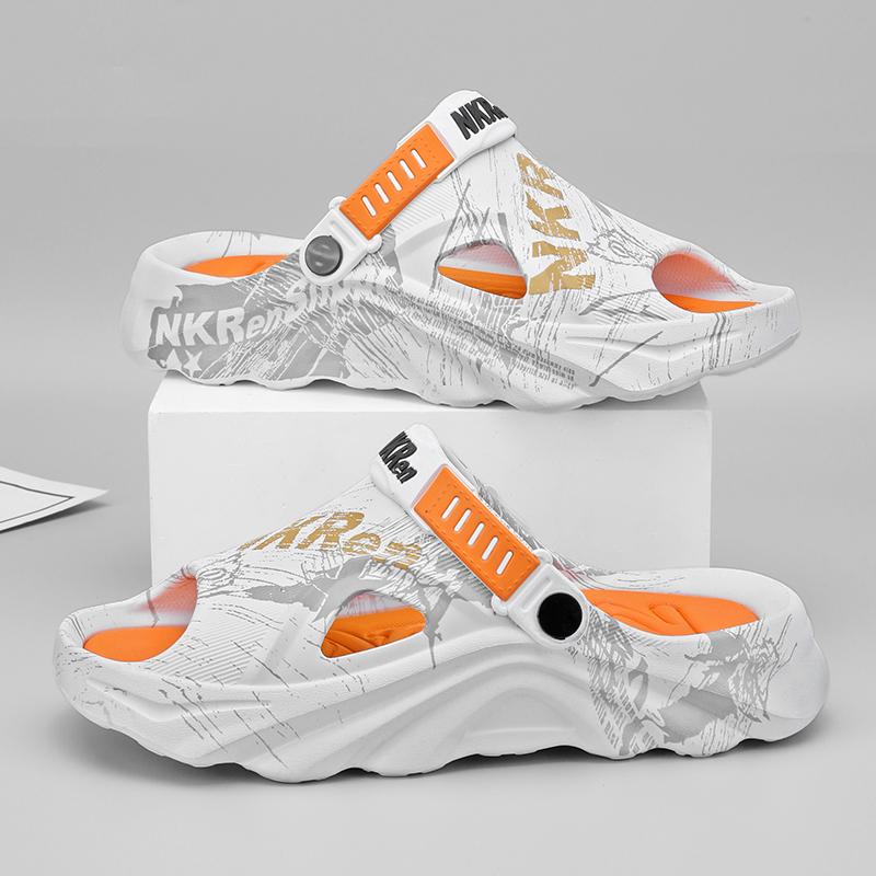 Мужские уличные сандалии, шлепанцы, пляжные удобные сабо на толстой подошве, мужская повседневная обувь, садовая обувь, мужские и женские пляжные сандалии