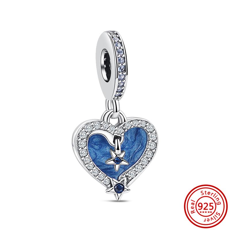 925 Серебряные голубые глаза дельфина кита тропической рыбы красочная палитра бусины шарма подходят оригинальные подвески браслет женские ювелирные изделия