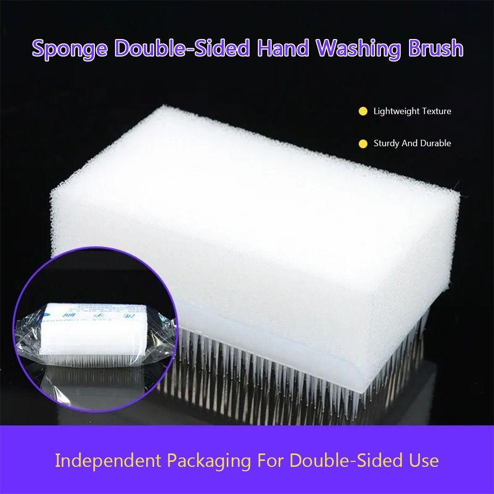 2PCS Soft Brush Disposable Sponge Brush Double Sided Cleaning Brush Nail Seam Cleaning
