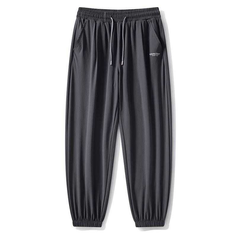 Dm спортивные брюки мужские черные большие размеры прямые свободные повседневные брюки большие размеры завязывающиеся на щиколотке брюки