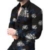 New Men's 3D Rose Print Casual Long Sleeve Fashion Shirt