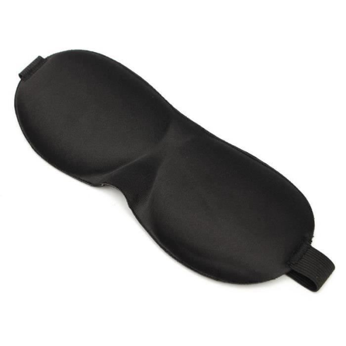JW11281-3D Bandeau Masque Sommeil Cache Nuit Yeux Anti Lumière Fatigue Relaxation Repos Noir