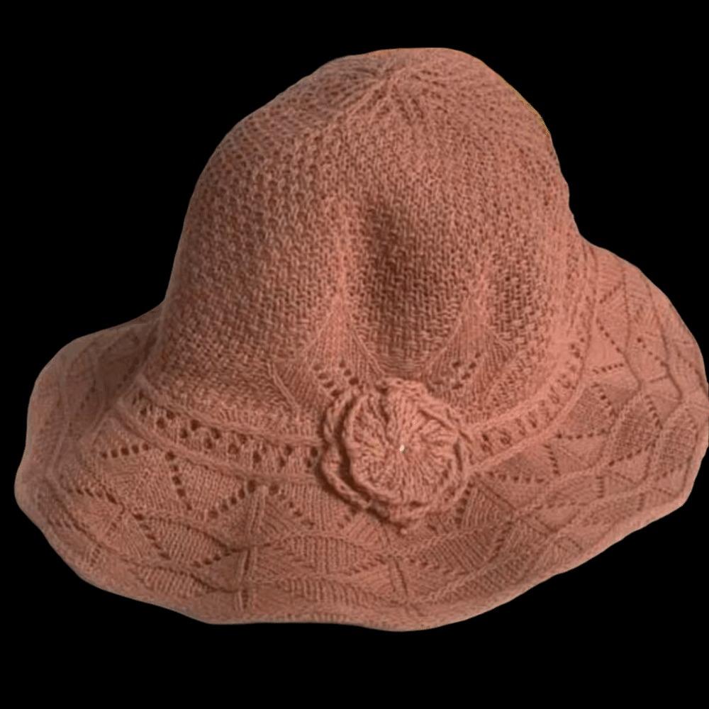 Elegant Sweet Straw Sun Hat Big Brim French Style Knitted Bucket Hat Visor Cap Temperament Seaside Beach Cap Lady