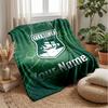Plymouth Argyle FC Custom Name Text Flannel Blanket Soccer Logo Personalized Fleece Throw Blanket Special Gift For Sofa Bedroom Home