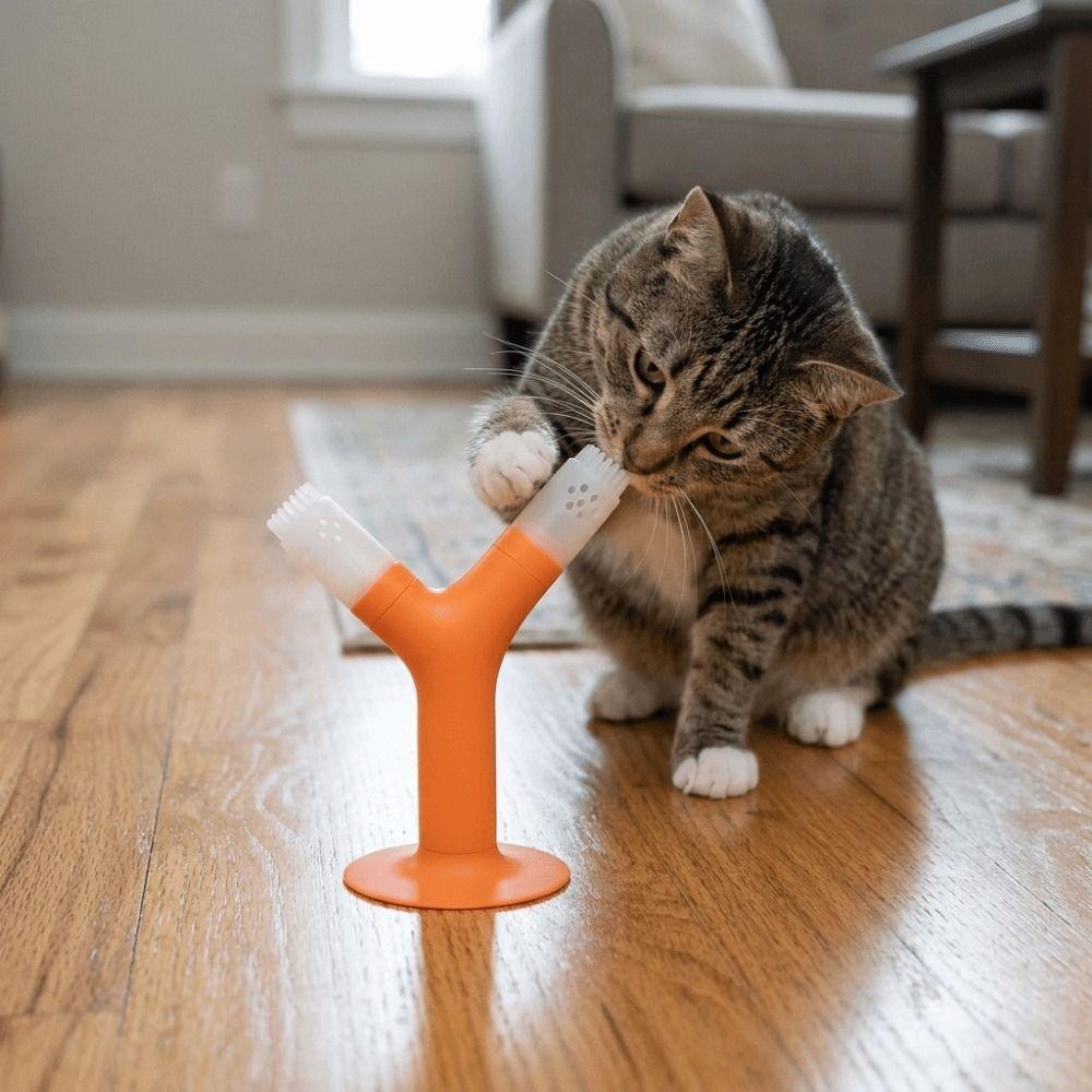 Self-Groomer Pet Massage Brush Removable Cat Cleaning Stick Durable Pet Hair Removal Comb Cat Toy