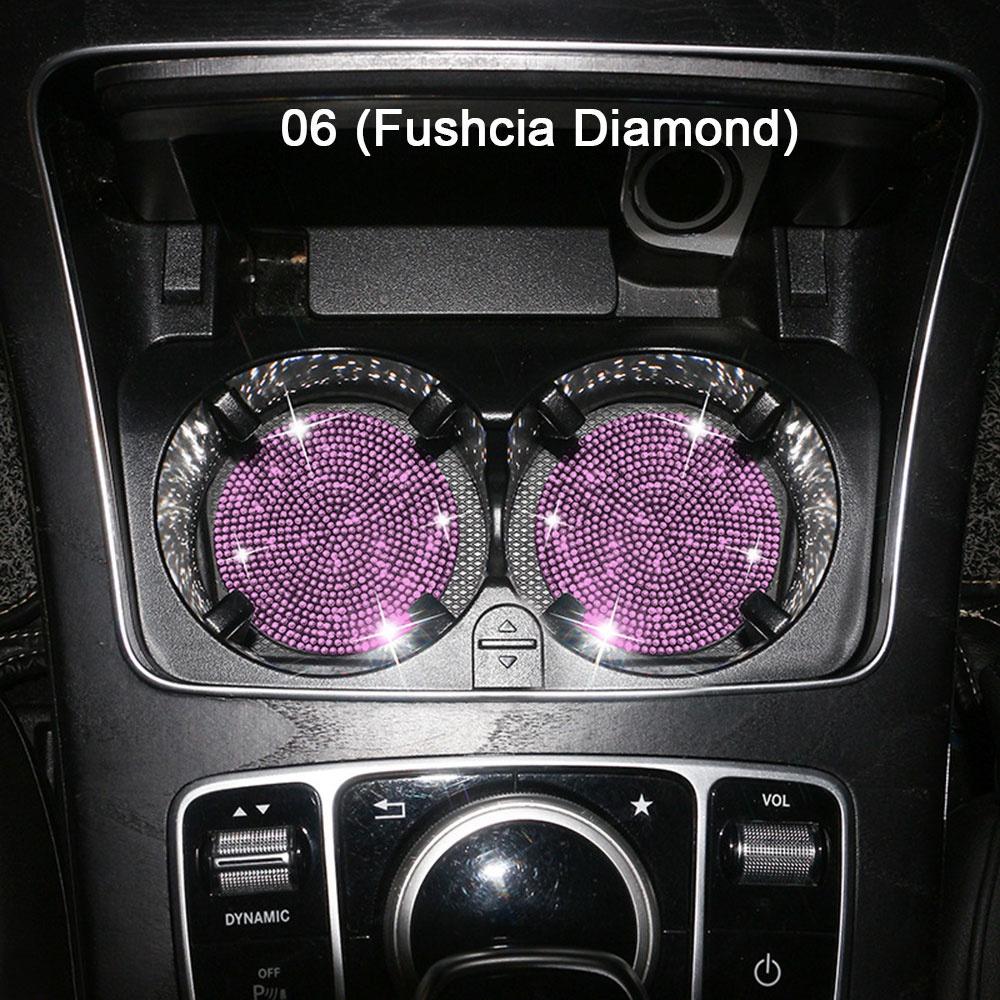 Универсальный нескользящий силиконовый подстаканник, вставка, блестящая автомобильная циркониевая подставка для подстаканника, аксессуары для салона автомобиля