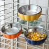 Stainless Steel Pet Cage Bowl Hanging Design Pet Food Basin Detachable Pet Feeding Bowl  Cat Dog