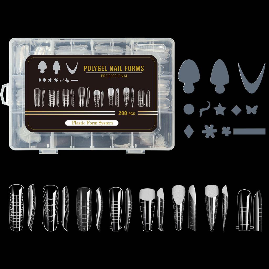 96 шт. Стилет Гроб Прозрачные Двойные Формы Накладные Типсы Форма для Быстрого Наращивания Гелем Инструменты для Нейл-Арта Полное Покрытие Формы для Наращивания Ногтей Топ