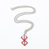 Creative Design Berserker Symbol Pendants Necklaces for Men Women Cartoon Mad Warrior Lightning Choker Key Chain Jewelry Gift