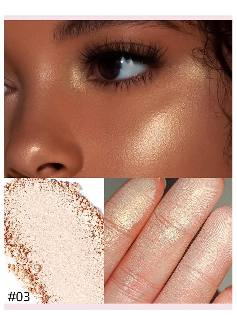 Rose Diamond Highlighter Blush & Contour Palette: 3D Pearlescent Face & Eye Brightener