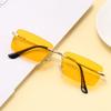 Superhot Eyewear 45700 Fashion 2020 Retro Vintage Spring Hinges Sun Glasses Small Rimless Rectangular Sunglasses