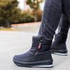 Thickened Casual Zipper Non Slip Snow Boots Plush Warm Men's Black Waterproof Sports Snow Shoes Thick Men's Shoes
