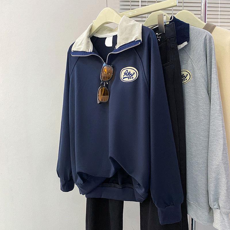 Женский свитшот 2025 XL в американском ретро-стиле - Новый тонкий весенне-осенний стиль