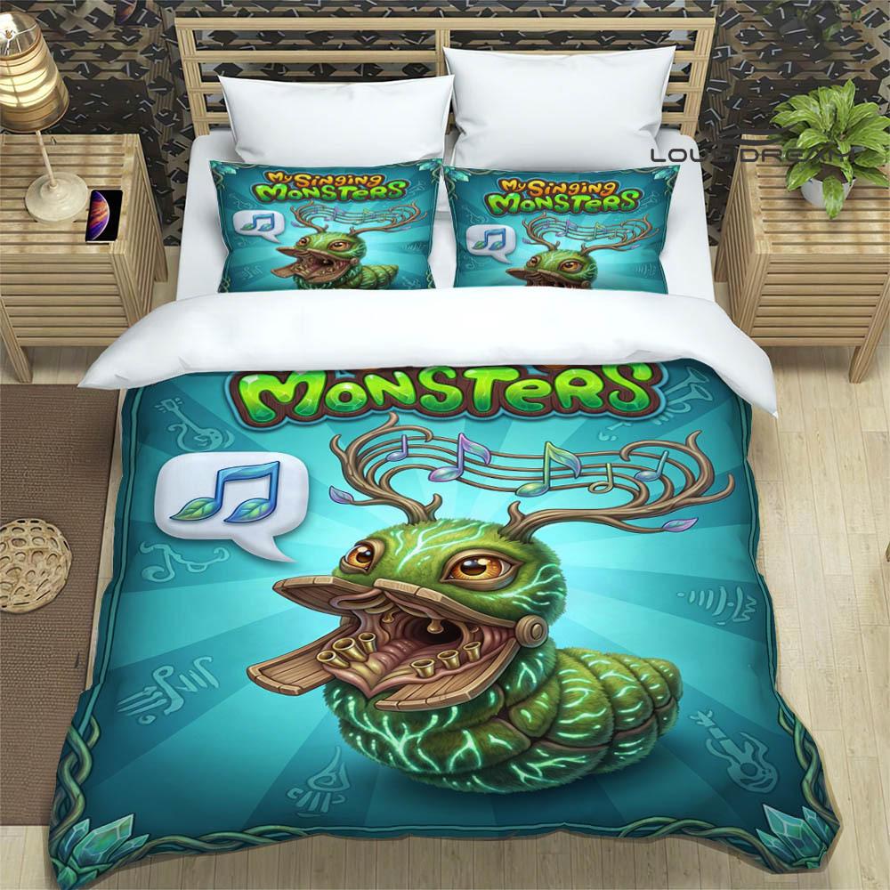 M-My Singing Monsters печатные комплекты постельного белья изысканный набор постельных принадлежностей пододеяльник комплект одеяла комплект постельного белья роскошный подарок на день рождения