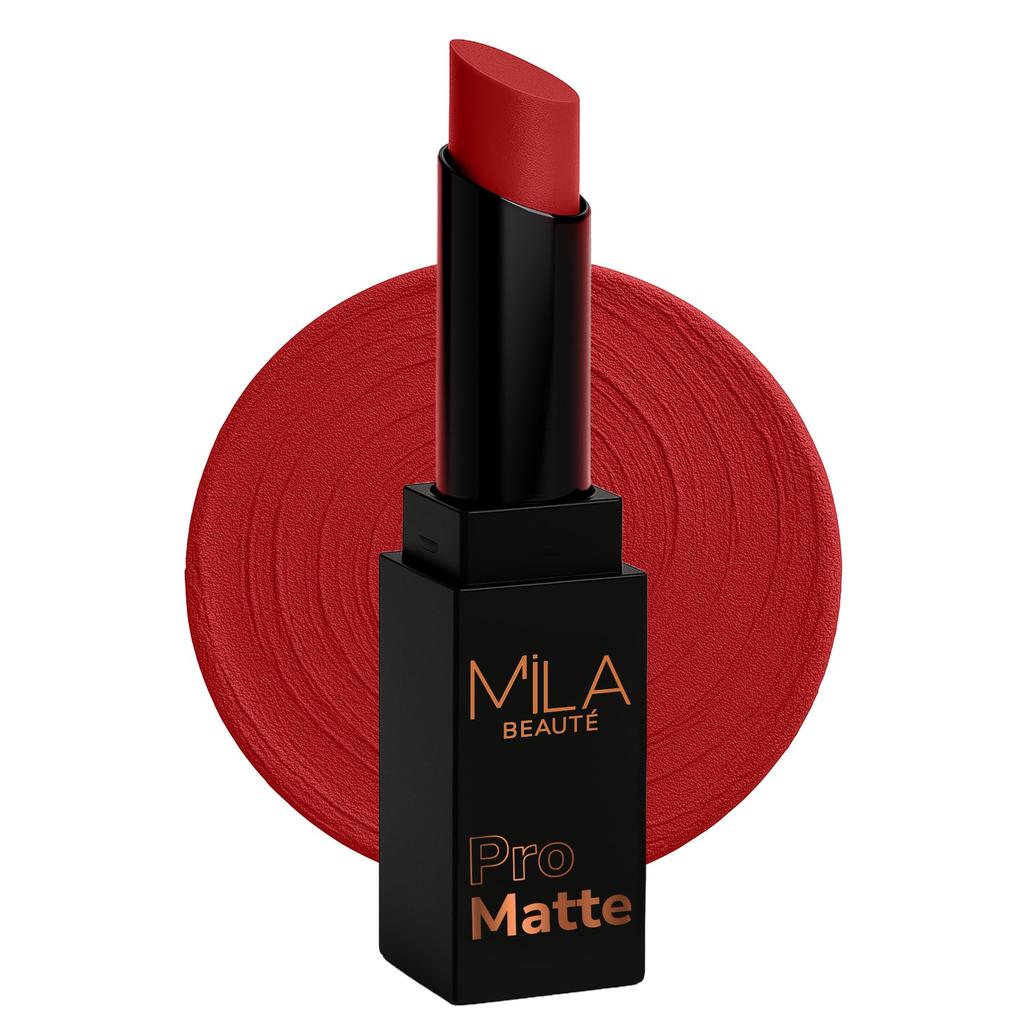 Mila Beauté Pro Матовая помада | Высокопигментированная и стойкая | Полуматовый финиш | Легкая помада | Нанесение в один слой | Роскош