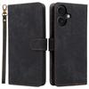For iPhone 17 Case Wallet RFID Blocking PU Leather Phone Cover Stand with Strap