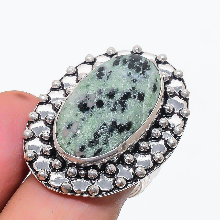 Natural Ruby Zosite Gemstone 925 Sterling Silver Jewelry Ring Size 8 U0g71