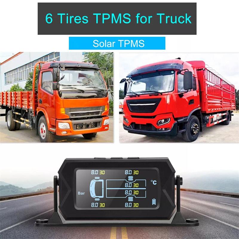 Беспроводной автомобильный Tpms Датчики давления в шинах Солнечная система контроля давления в шинах Сигнализация температуры 6 колес Внешний датчик шин