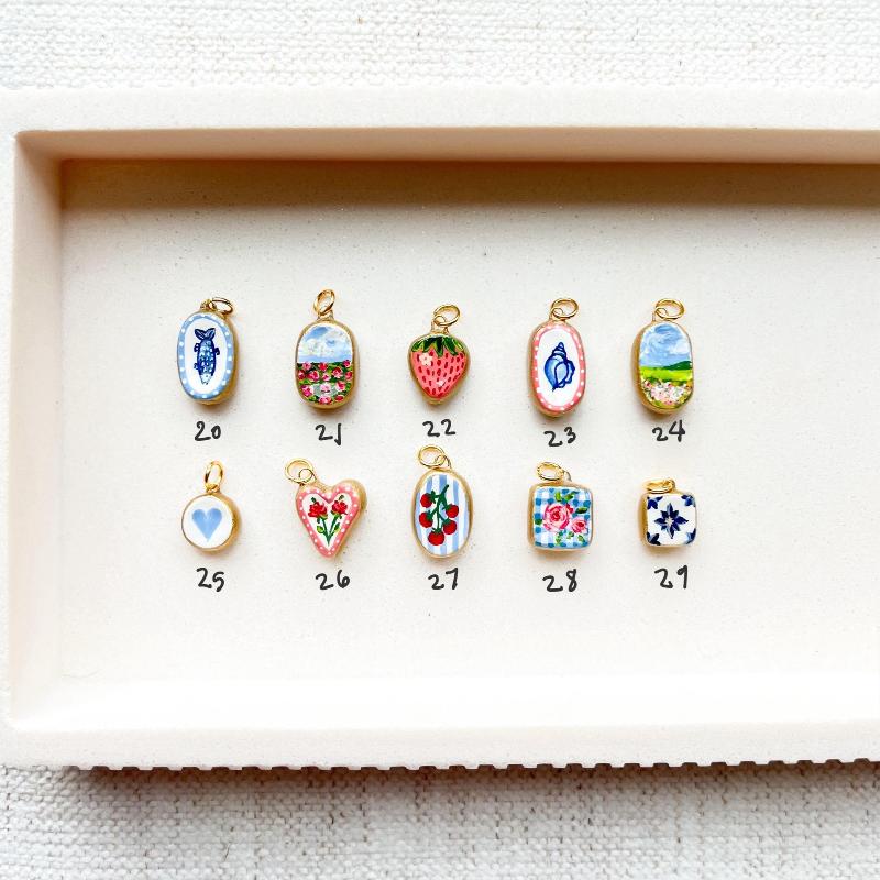 Красочный дофаминовый кулон с масляными каплями, милый кулон-шарм в виде клубничного краба, раковины сердца, для изготовления ювелирных изделий