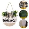 Yousheng деревенский деревянный круглый подвесной знак плед декор с бантом буквенный принт дверная пластина с ремешком Добро пожаловать подвесной орнамент домашний декор