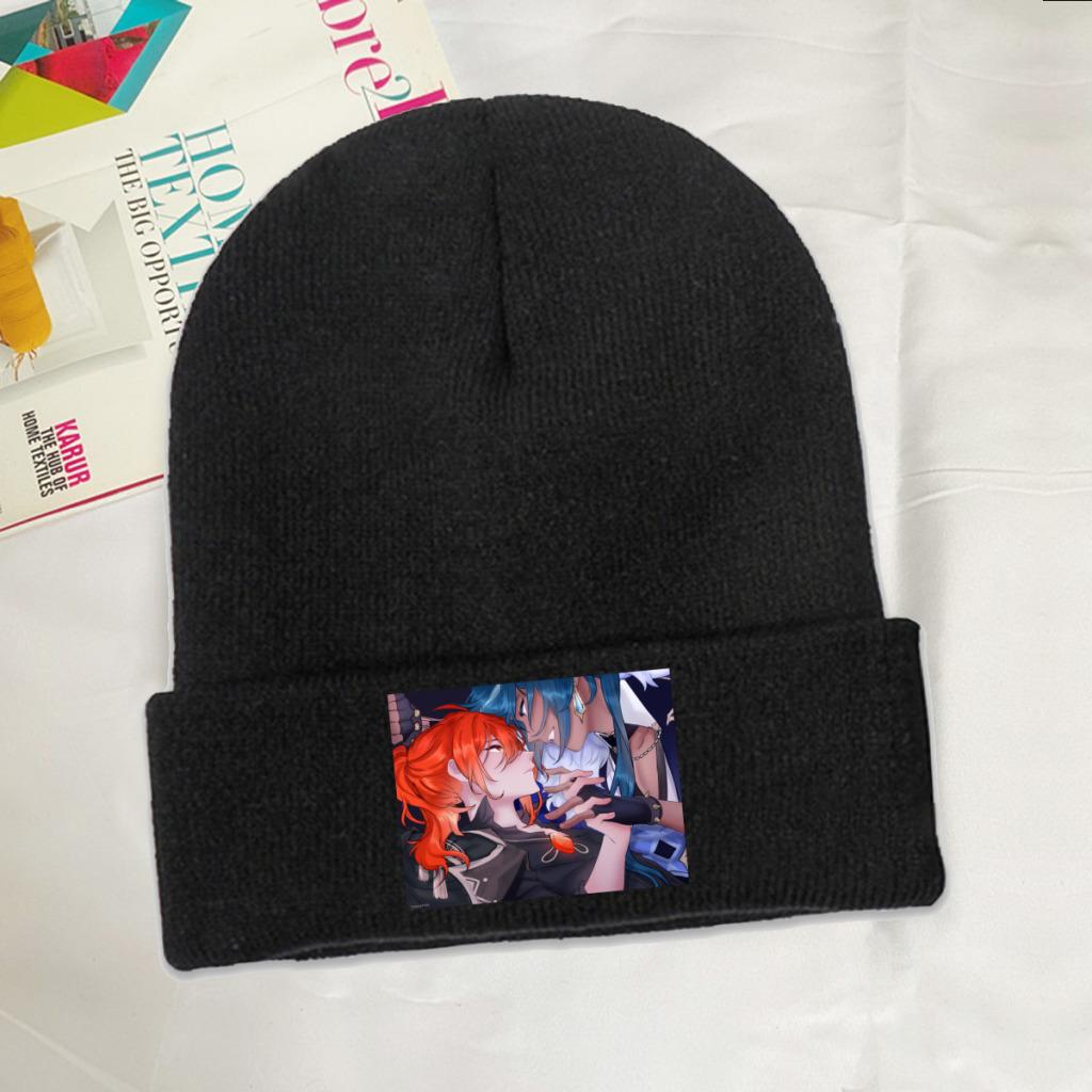 Вязаная шапка Genshin Impact Acg, шапка-бини, осенне-зимняя шапка, теплая шапка унисекс, цветная, Diluc Ragnvindr, игровая шапка для женщин унисекс