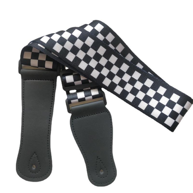 Регулируемый кожаный и тканевый гитарный ремень в этническом стиле с различными узорами для акустических и бас-гитар