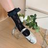 JK Gauze Sweet Lace Fashion Transparent Bow Silk Hosiery Women Thin Socks Y2K Korean Style Socks